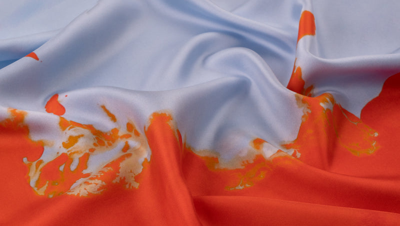 The Sunset Silk Scarf — draped silk twill