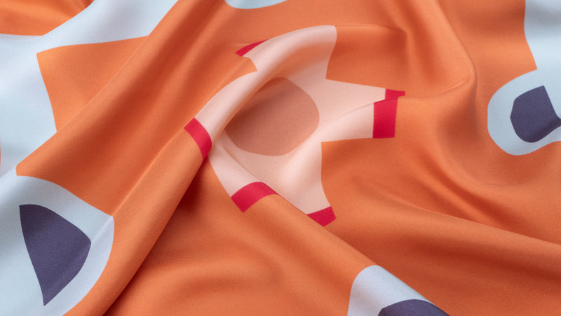 The Symbol Silk Scarf — draped silk twill