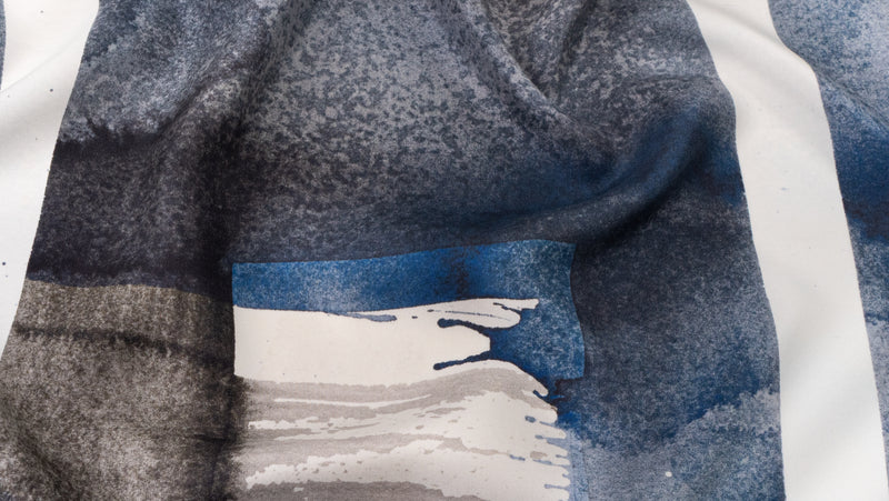 The Monochrome Silk Scarf — draped silk twill