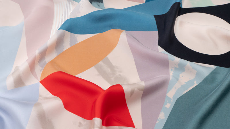 The Colour Story Silk Scarf — draped silk twill